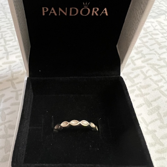 Pandora White Enamel Twist Ring - Picture 2 of 3